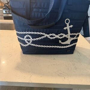 Lug Apollo Embroidered Tote Red and Blue Striped Bag